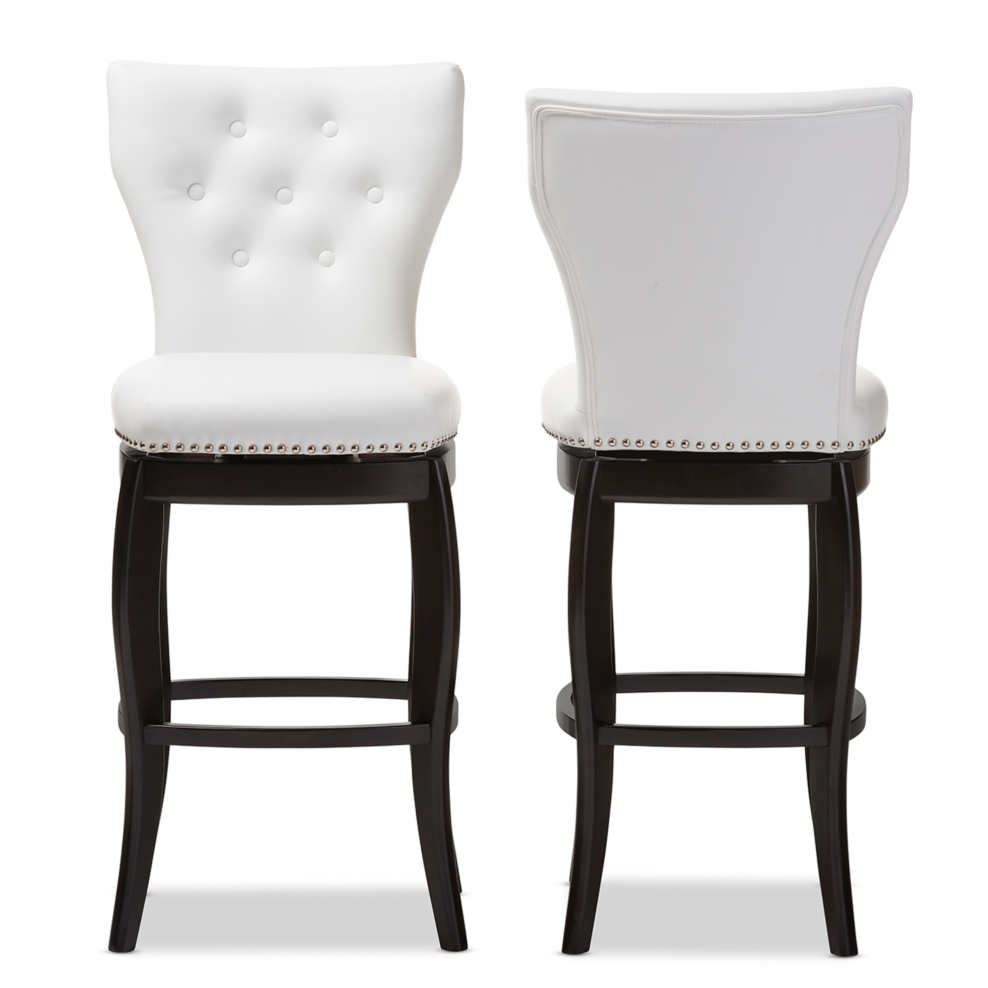 White leather deals bar chairs